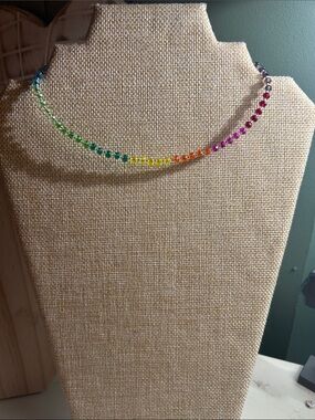 Rainbow Crystal choker Necklace - **SOLD **